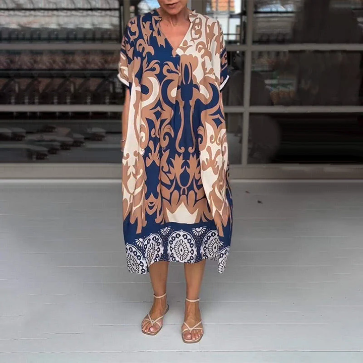 Amanda | Bohemian Printed Dress – Relaxed, Artistic & Effortless