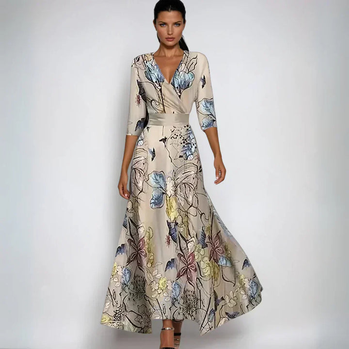 Leviana™ | Elegant Floral Wrap Dress