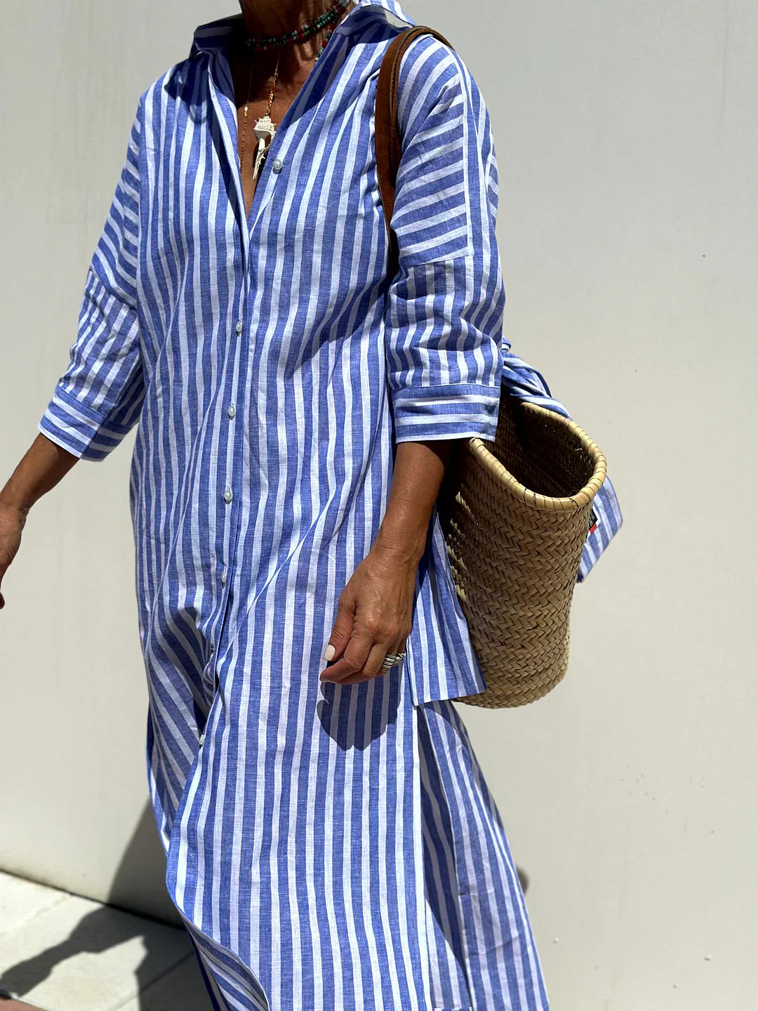 ELLE STRIPED DRESS SHIRT