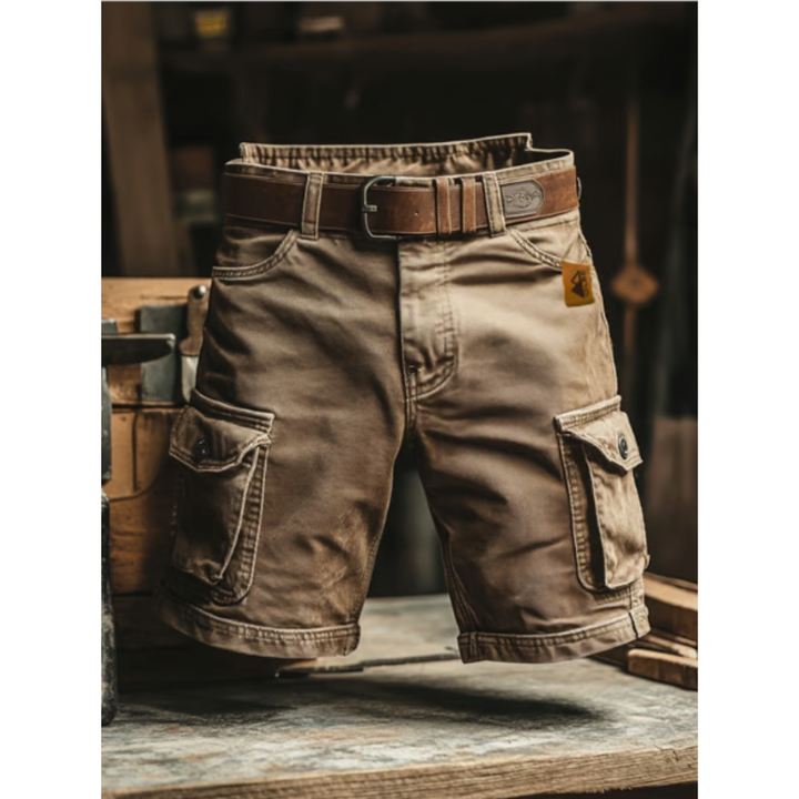 Retro multifunctional cargo shorts for men in ripstop