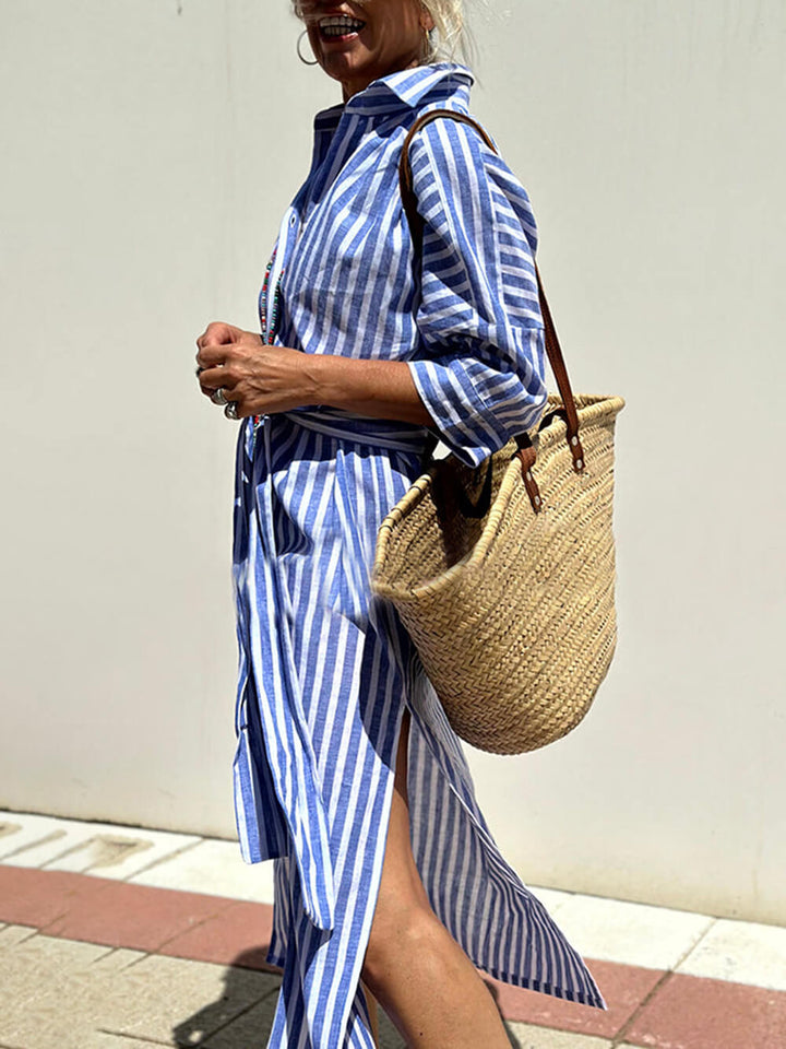 ELLE STRIPED DRESS SHIRT