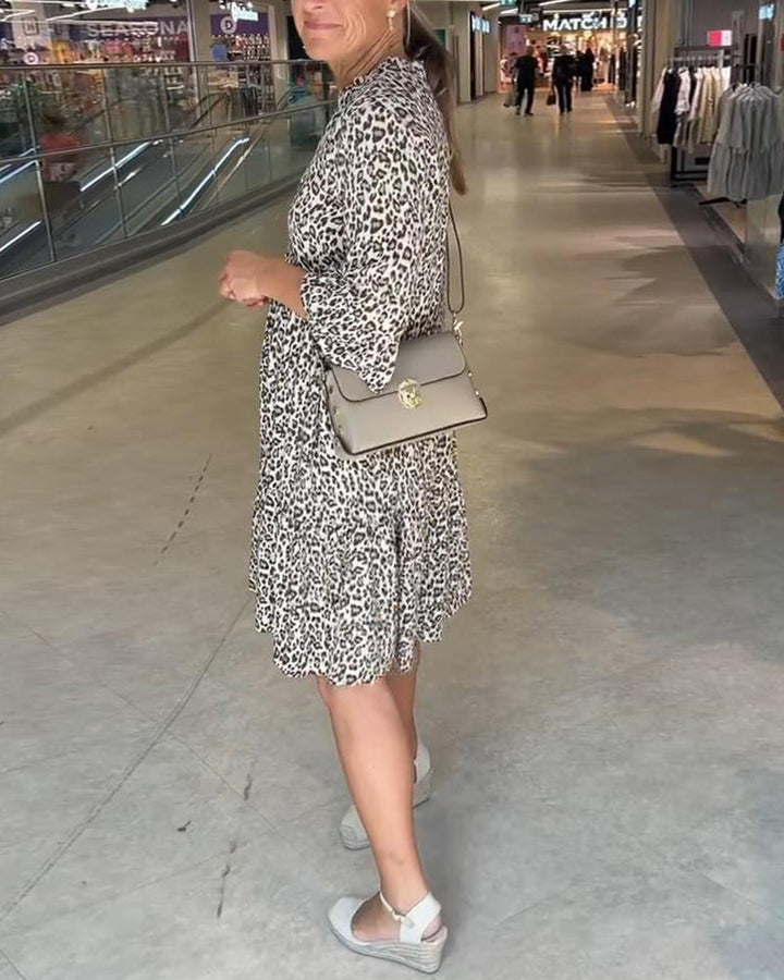 ZAREENA™ | FLOWING LEOPARD PRINT DRESS