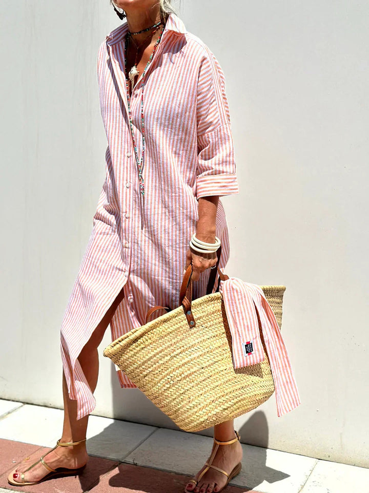ELLE STRIPED DRESS SHIRT