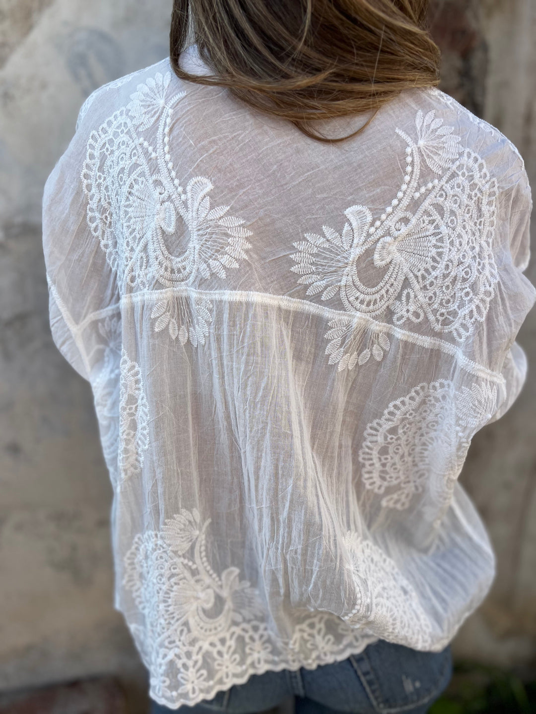 ISABELLE Chic Lace Embroidered Blouse