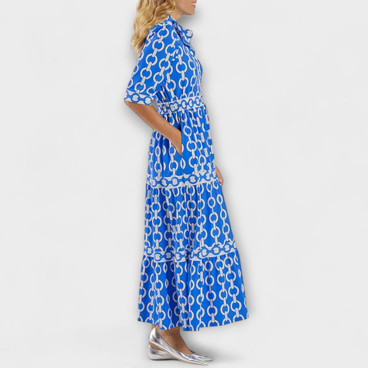 Juliette Midi Dress with Chain Pattern