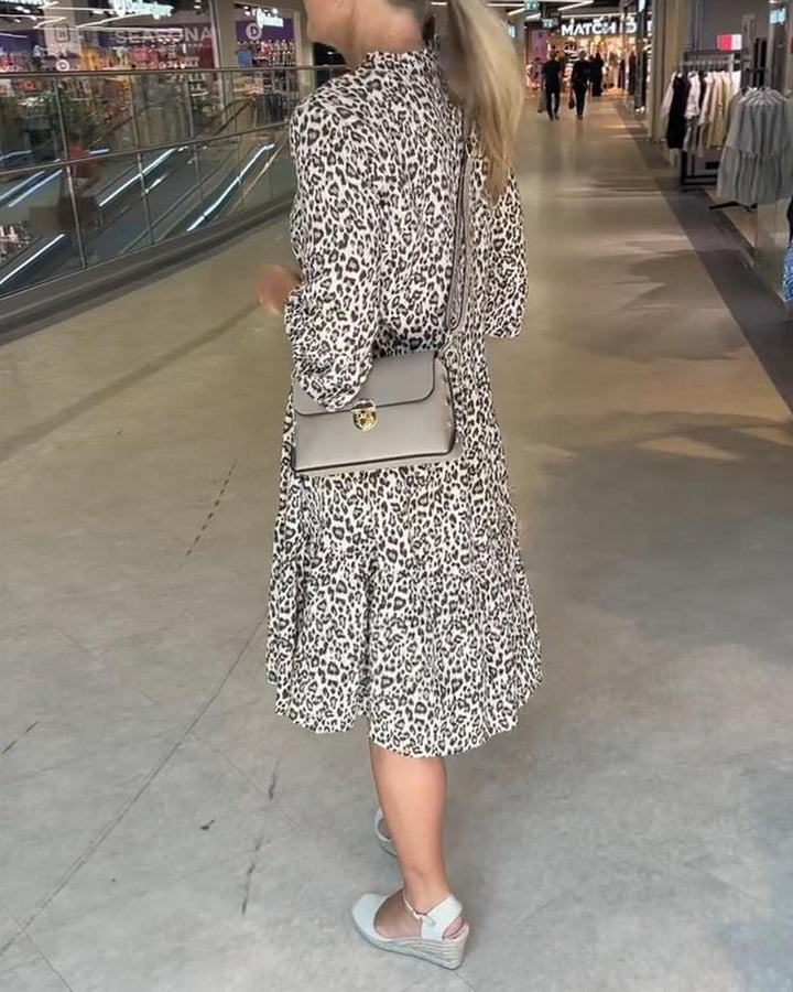ZAREENA™ | FLOWING LEOPARD PRINT DRESS