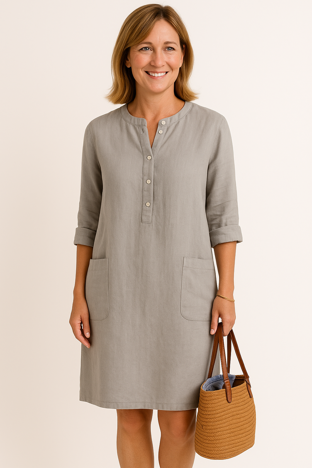 Elise | Long Sleeve Linen Dress