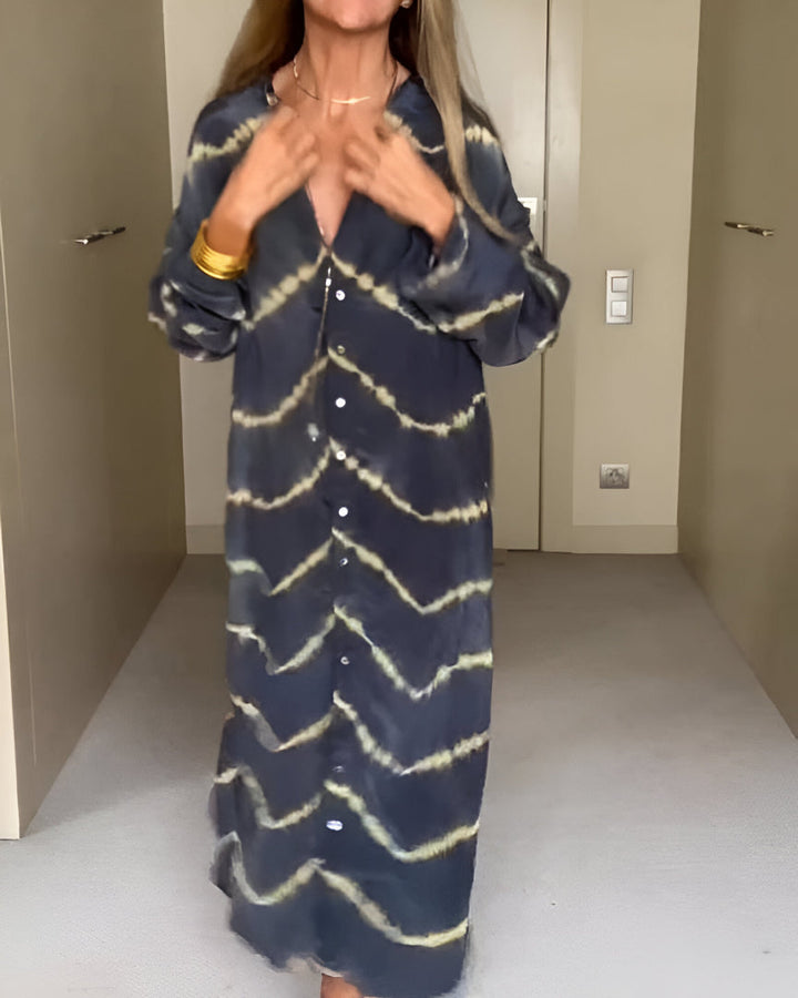 Eva | Bohemian Striped Maxi Dress