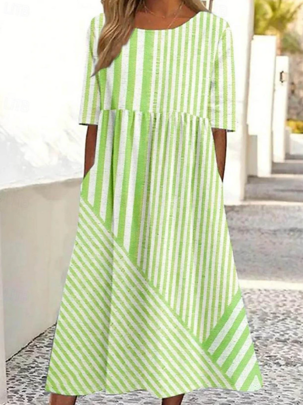 Leviana™ | Comfortable Striped Cotton Dress