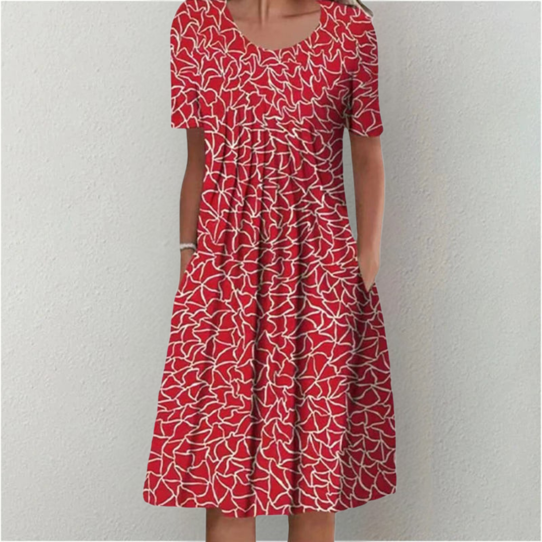Sofia Stylish and Casual Floral Dress with Pockets