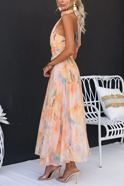Halter™ - Printed Long Dress