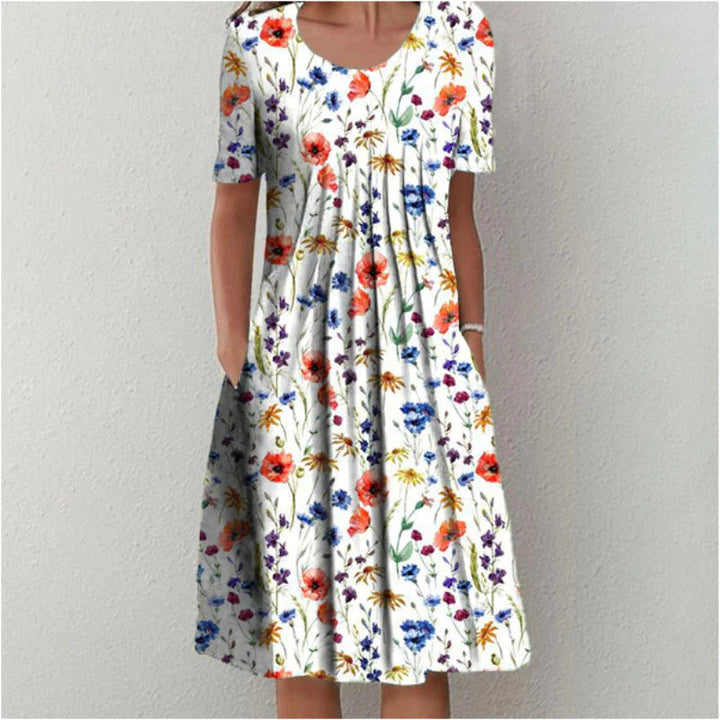Sofia Stylish and Casual Floral Dress with Pockets