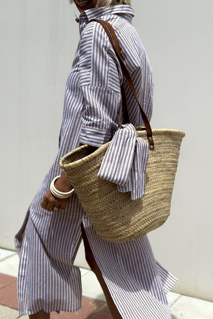 ISMARA™ | STRIPED SHIRT DRESS WITH REFINED COMFORT & CLASSIC STYLE