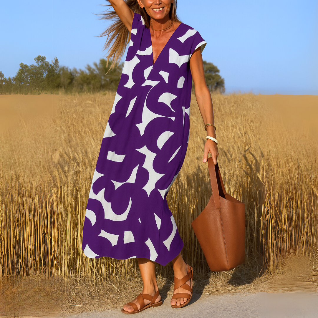 Marivelle™ | Flowing V-Neck Dress