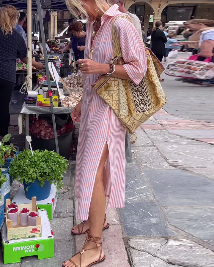 ELLE STRIPED DRESS SHIRT