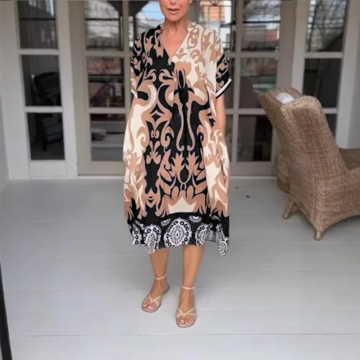 Amanda | Bohemian Printed Dress – Relaxed, Artistic & Effortless