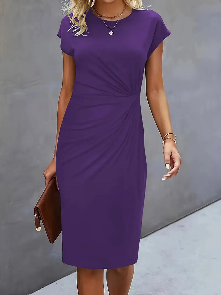 Adelina Stylish Round Neck Dress