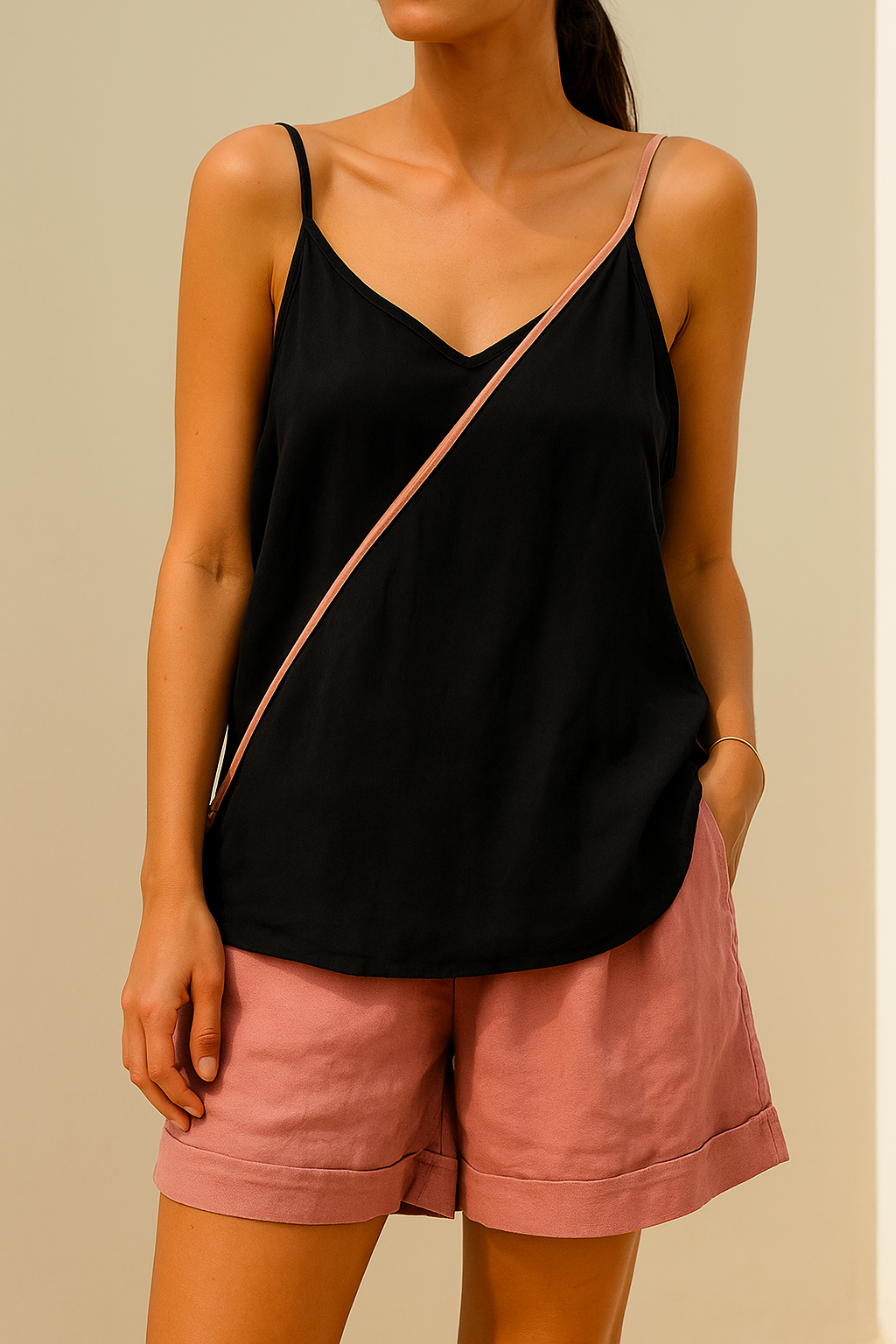 Janice | Spaghetti Strap Summer Linen Top