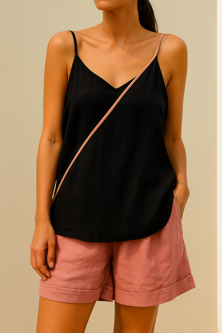 Janice | Spaghetti Strap Summer Linen Top