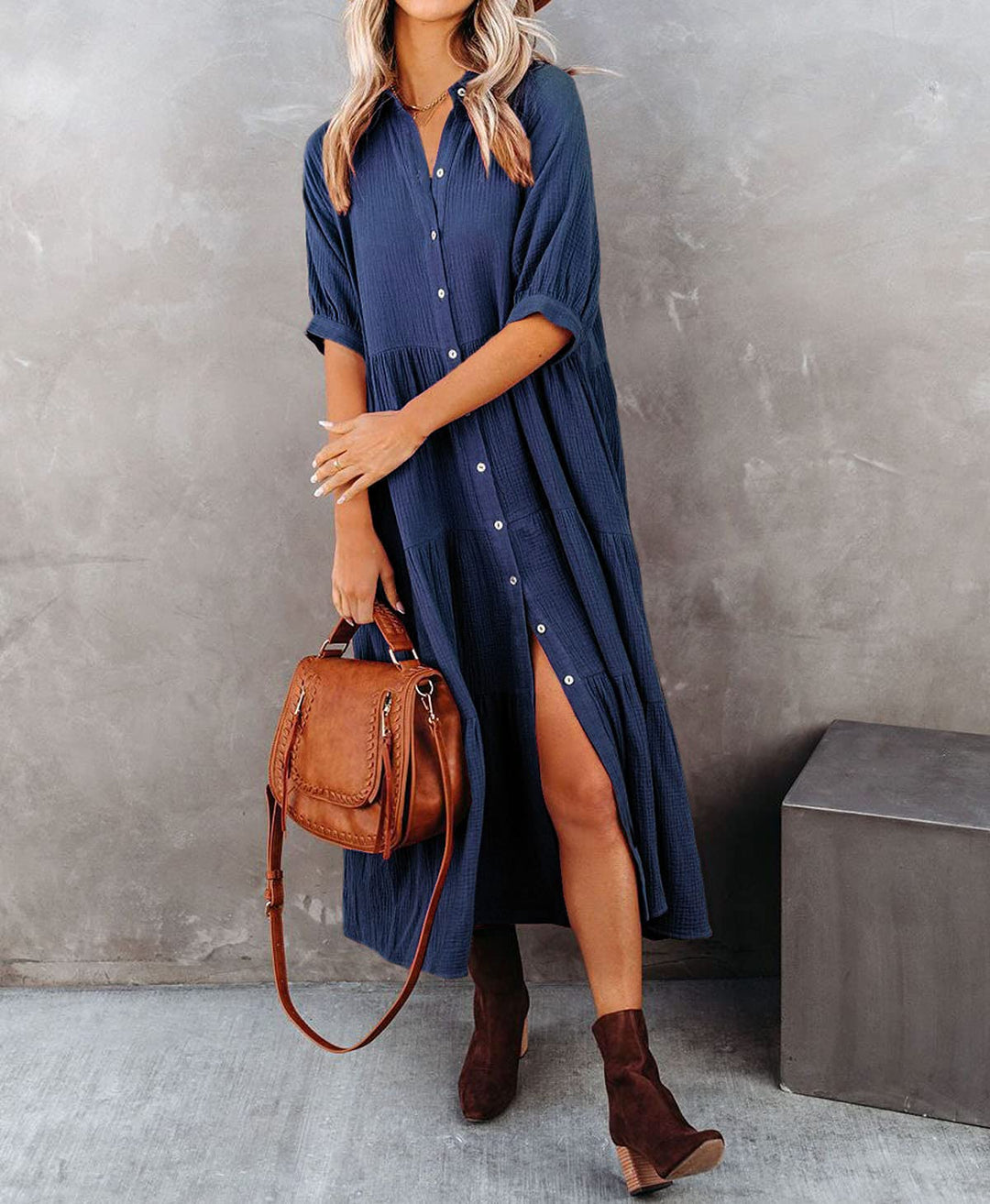 Elise | Luxurious Ruffled Shirt Dress
