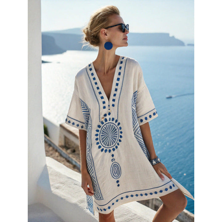 Amara™ | Bohemian Embroidered Kaftan Dress