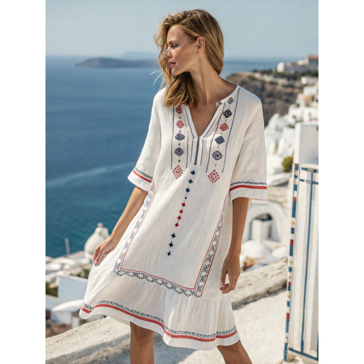 Amara™ | Bohemian Embroidered Kaftan Dress