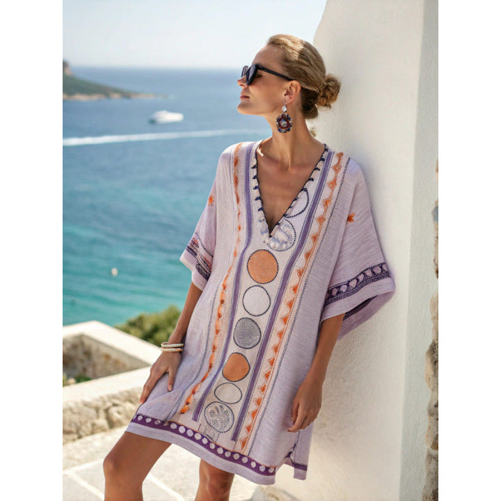 Amara™ | Bohemian Embroidered Kaftan Dress