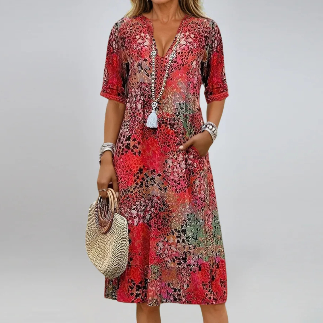 Harper Vibrant Print Midi Dress