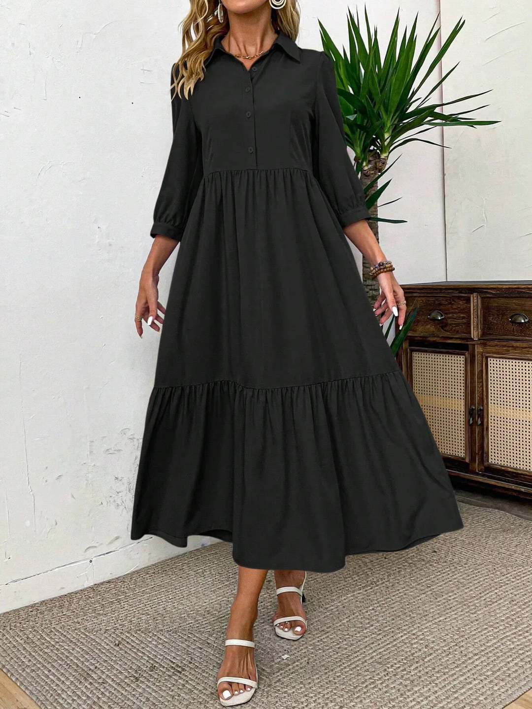 Elise | Fluid Shirt Dress