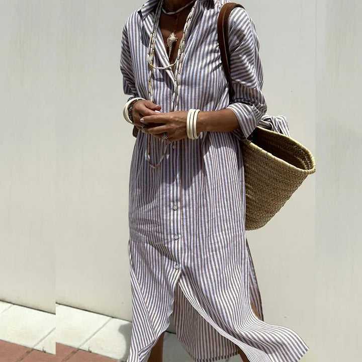 Elise | Classic Striped Shirt Dress