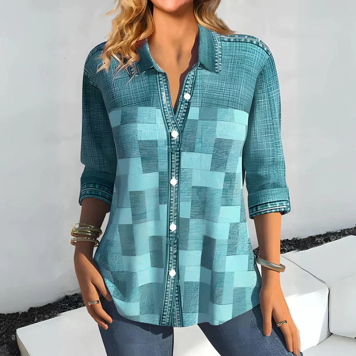 Hazel Classic Checkered Blouse