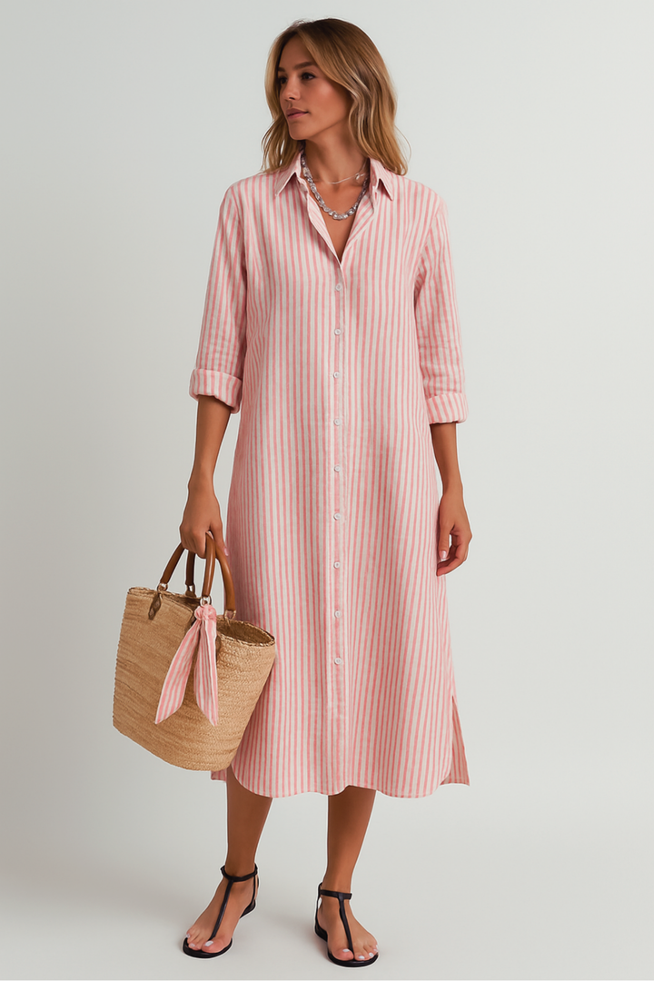 Elise | Classic Striped Shirt Dress
