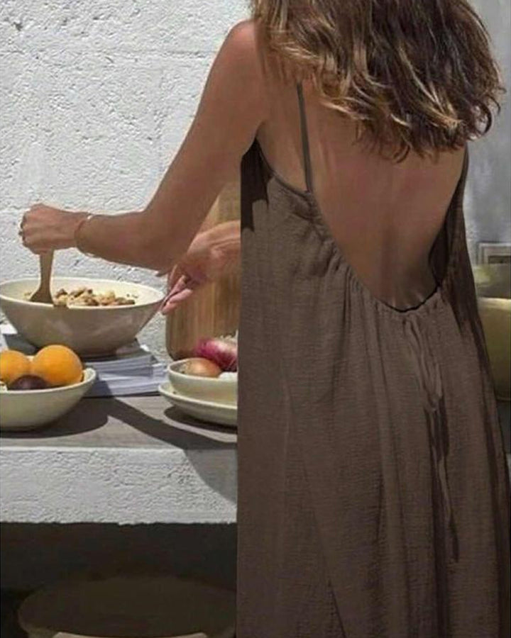 Coraline™ | Solid Colour Backless Cami Dress