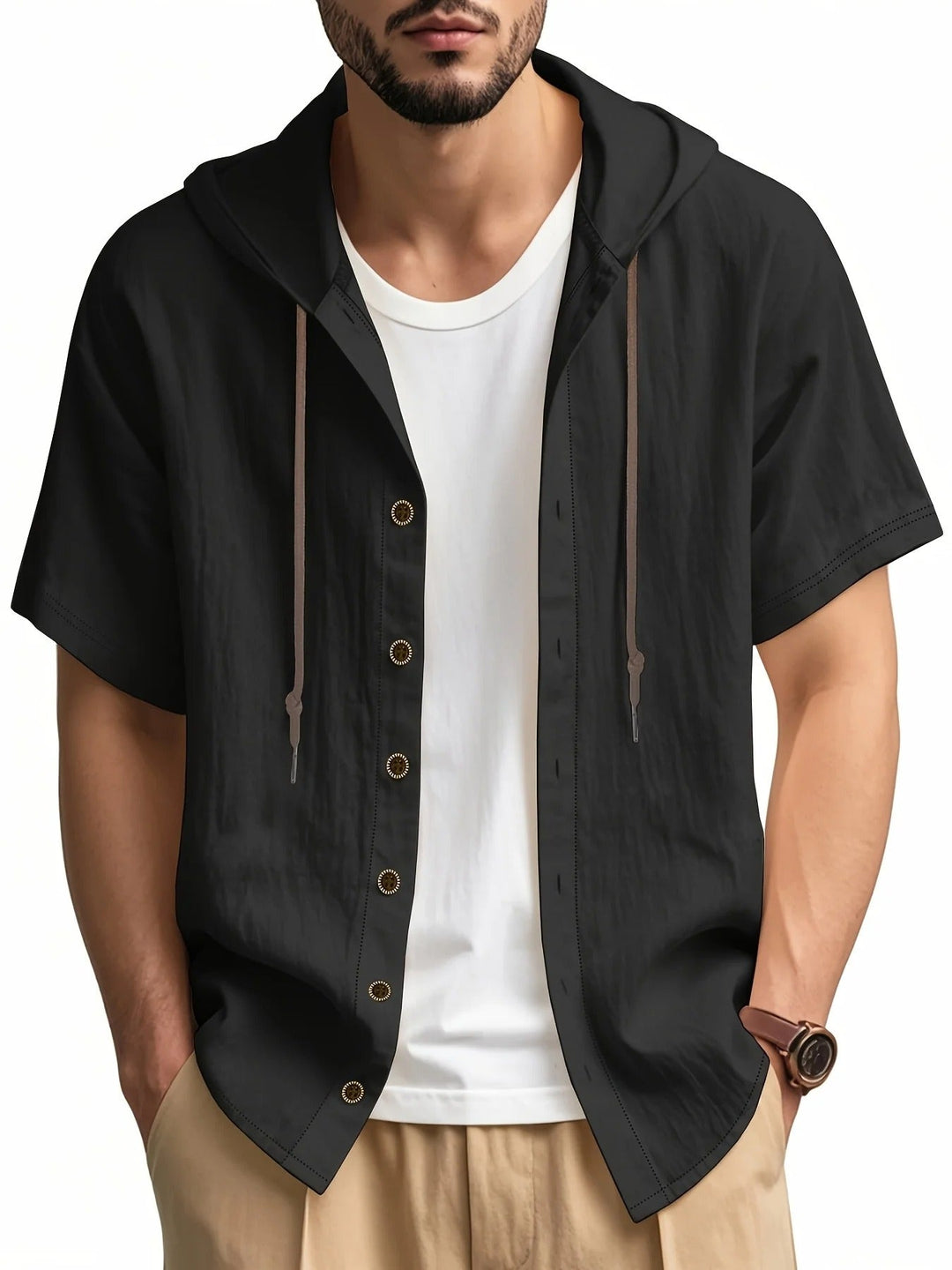 Cairo | Casual Hooded Button-Up Shirt