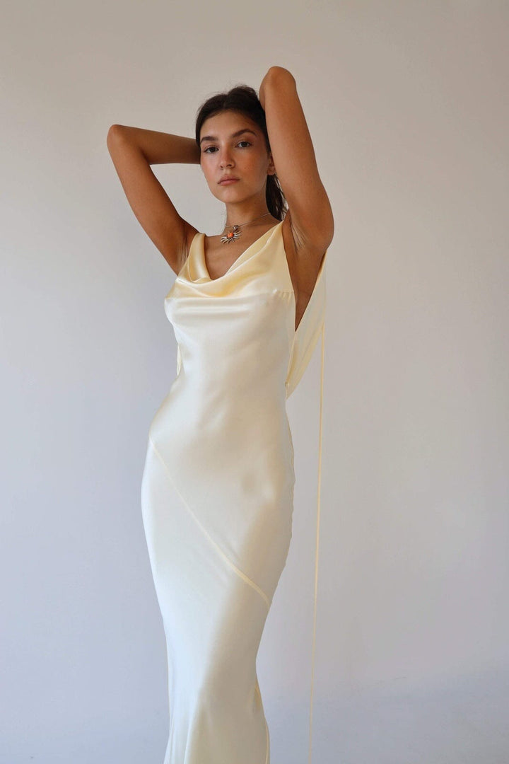 ISLA | SILK OPEN-BACK MAXI DRESS