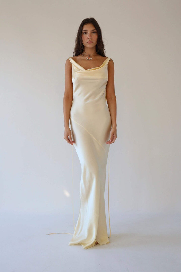 ISLA | SILK OPEN-BACK MAXI DRESS