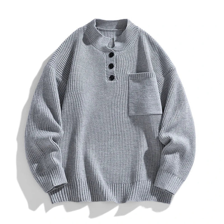 Elliot | Minimalist Knit Button Sweater
