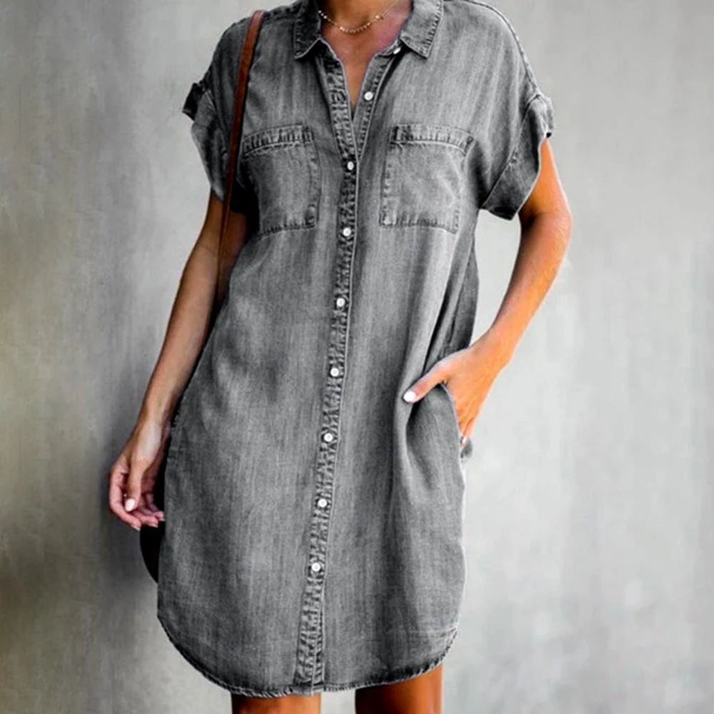 Elise | Modern Denim Shirt Dress