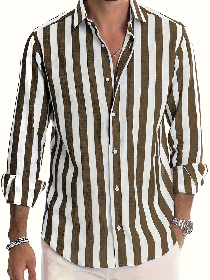 Lucas | Striped Long Sleeve Men’s Shirt