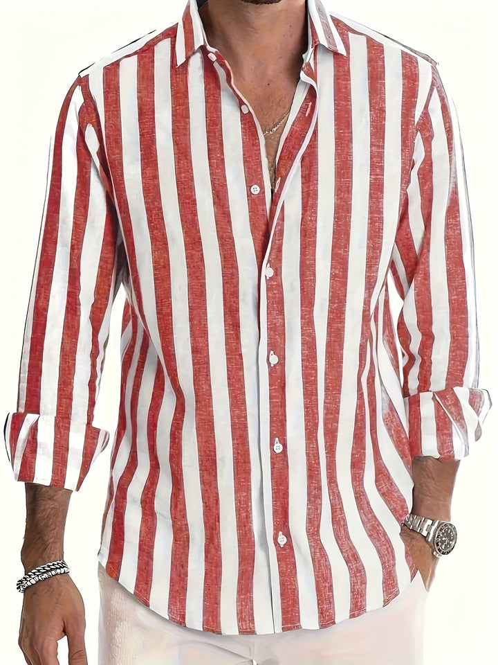 Lucas | Striped Long Sleeve Men’s Shirt