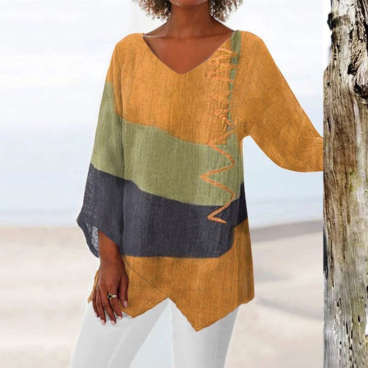 Leviana™ | Artistic V-Neck Tunic – Creative, Airy & Elegant