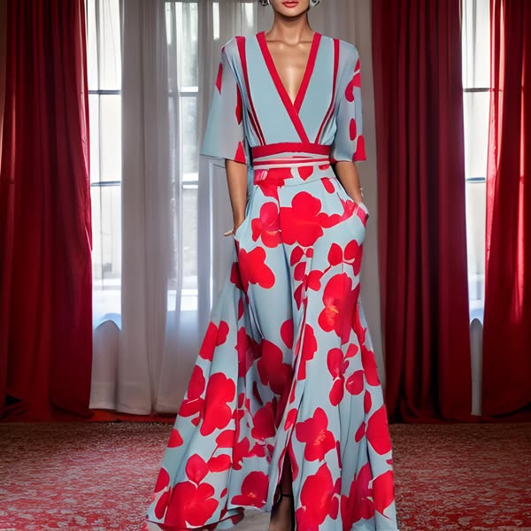 Jamie - Elegant Dress with Floral Pattern