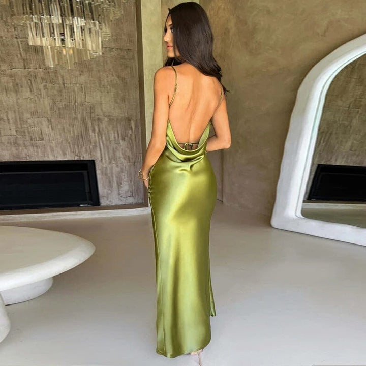 SOPHIE | SATIN SPAGHETTI STRAP MAXI DRESS