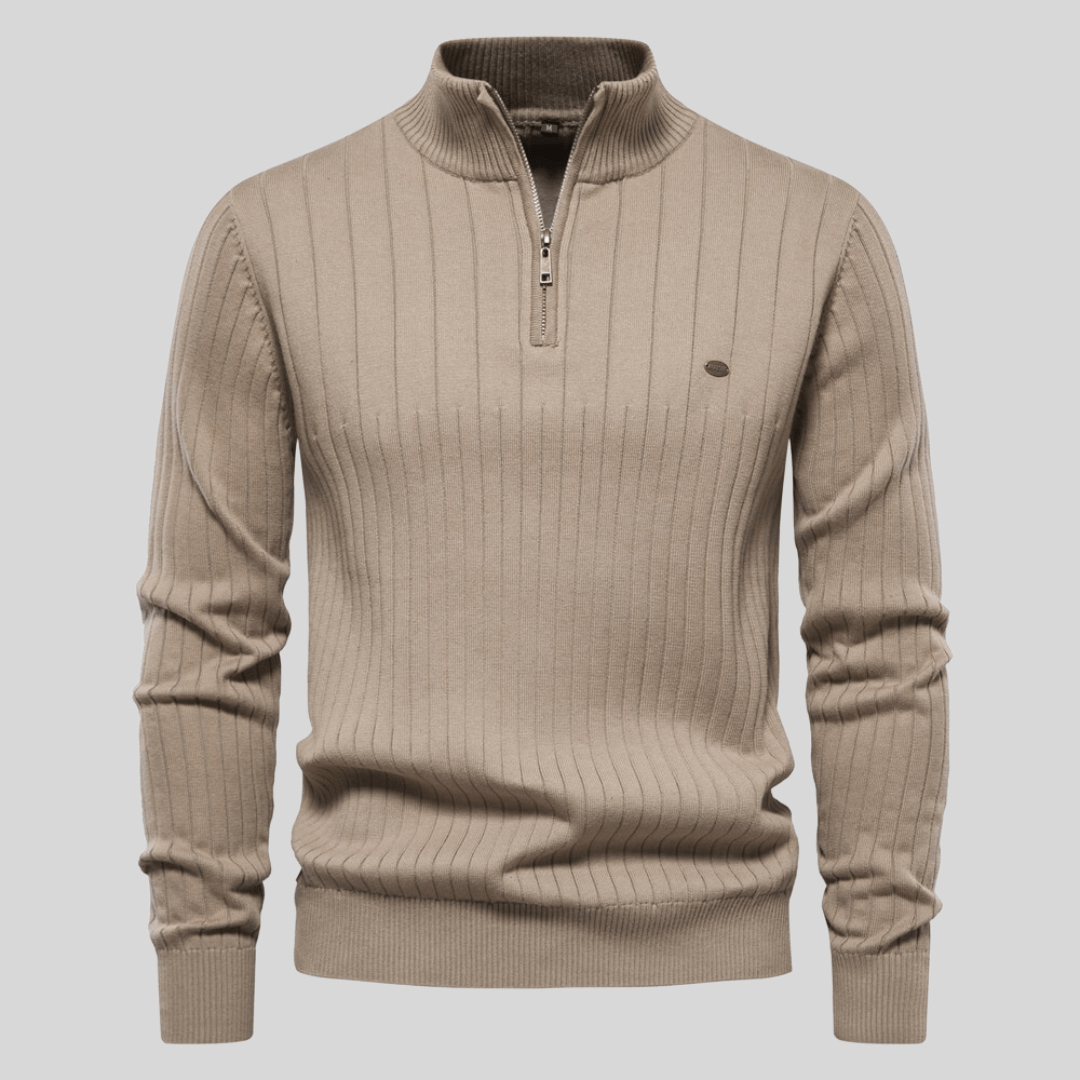 Maddox | Ribbed Zip-Neck Men’s Sweater