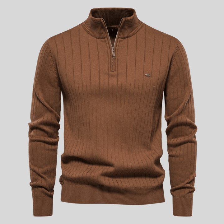 Maddox | Ribbed Zip-Neck Men’s Sweater