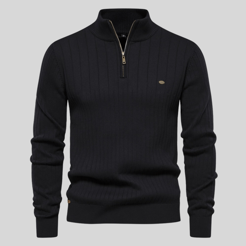 Maddox | Ribbed Zip-Neck Men’s Sweater