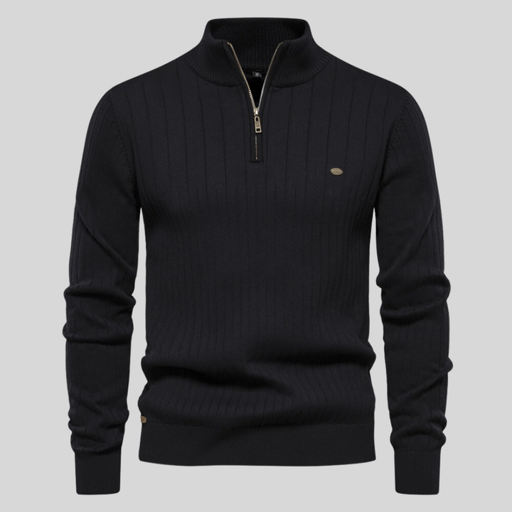 Maddox | Ribbed Zip-Neck Men’s Sweater
