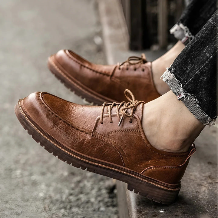 Marcello | Vintage Faux Leather Men’s Shoes