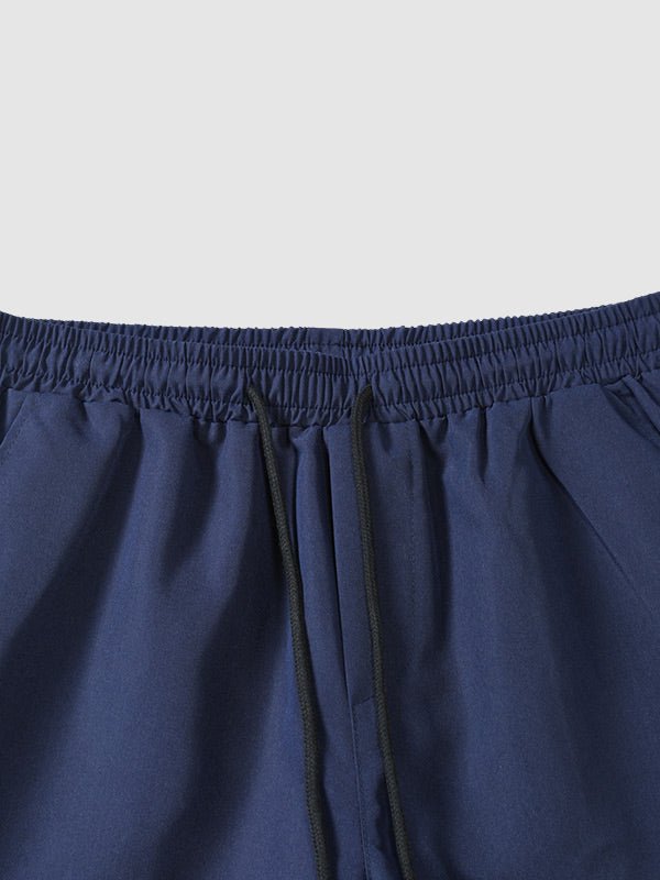 Men's Striped Mandarin Collar Half Button Shirt  Casual Shorts Set