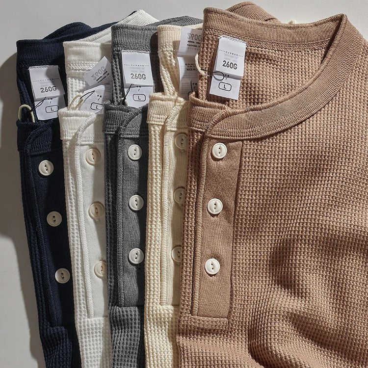 Miles | Classic Waffle Henley Shirt